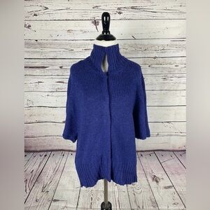 Kuna Alpaca 111 Baby Alpaca Wool Blend High Neck Blue Sweater Medium